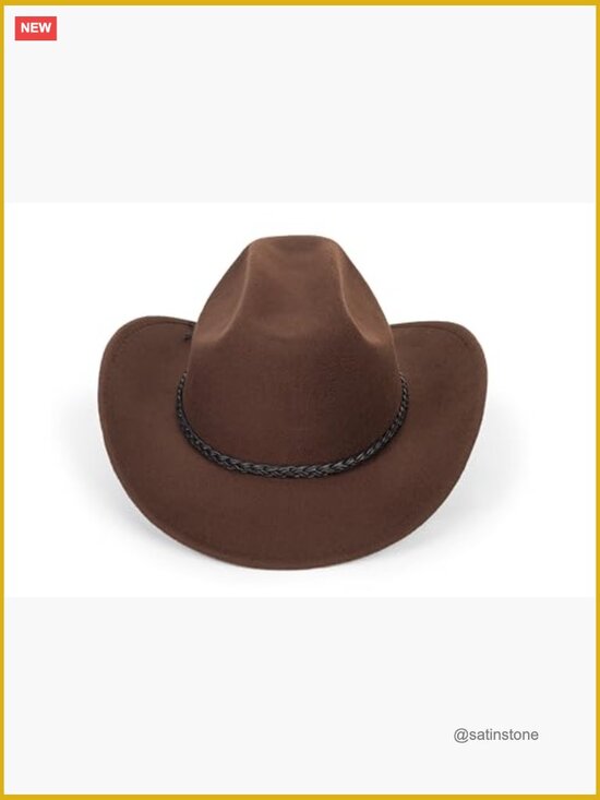Unisex Roll Up Cowboy Fedora Hat with Buckle Belt Adjustable